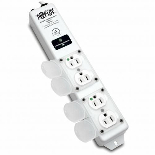 Tripp Lite By Eaton Safe IT UL 60601 1 Medical Grade Surge Protector For Patient Care Vicinity, 4x Hospital Grade Outlets, 15 Ft. Cord, Antimicrobial Protection Alternate-Image2/500
