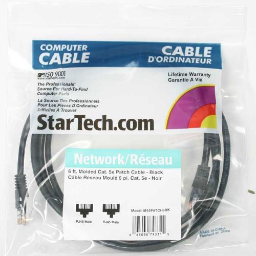 StarTech.com 6 Ft Black Molded Cat5e UTP Patch Cable Alternate-Image2/500