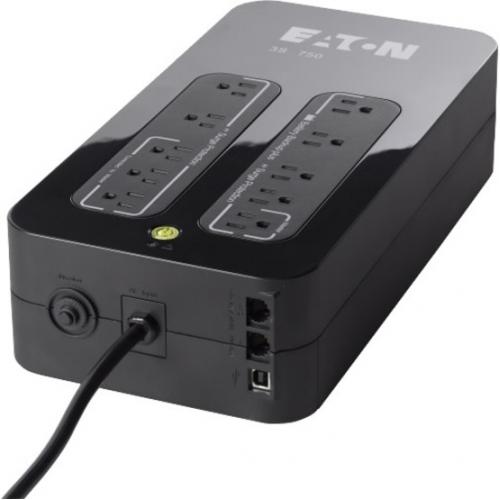 Eaton 3S UPS 750VA 450 Watt Battery Back Up 120V 10 Outlet Standby UPS NEMA 5 15P Alternate-Image2/500