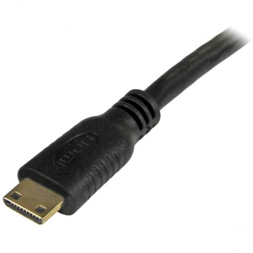 StarTech.com 1ft Mini HDMI To HDMI Cable With Ethernet, 4K 30Hz High Speed Mini HDMI 1.4 (Type C) Device To HDMI Adapter Cable/Cord, M/M Alternate-Image2/500