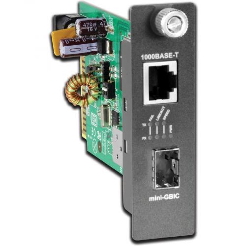TRENDnet 100/1000Base T To SFP Fiber Media Converter, Fiber To Ethernet Converter, 1 X 10/100/1000Base T RJ 45 Port,1 X Mini GBIC Slot, Lifetime Protection, Black, TFC 1000MGA Alternate-Image2/500