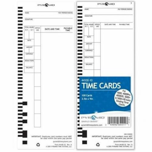 Pyramid Time Systems 44100 10 Time Cards, 100/pk Alternate-Image2/500
