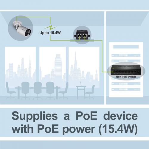 TRENDnet 65W 4-Port Gigabit PoE+ Injector, TPE-147GI, 4 x Gigabit Ports(Data  in), 4 x gigabit PoE Ports(Data + PoE Out), Multi-Port PoE+ Injector up to  100m(328 ft.), Add PoE+ Power to Non-PoE