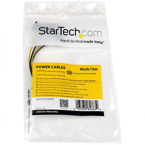 StarTech.com 6in SATA Power To 6 Pin PCI Express Video Card Power Cable Adapter Alternate-Image2/500