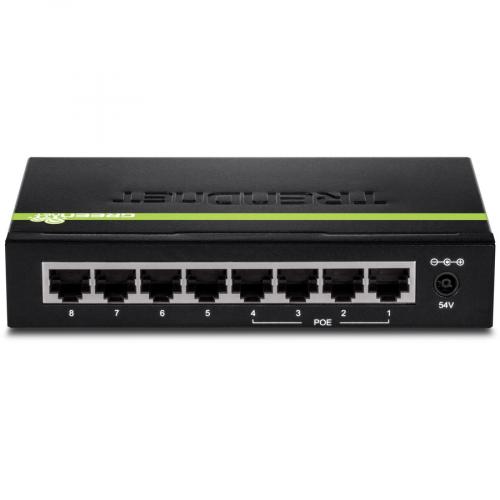TRENDnet 8 Port Gigabit GREENnet PoE+ Switch, 4 X Gigabit PoE PoE+ Ports, 4 X Gigabit Ports, 61W Power Budget, 16 Gbps Switch Capacity, Ethernet Unmanaged Switch, Lifetime Protection, Black, TPE TG44G Alternate-Image2/500