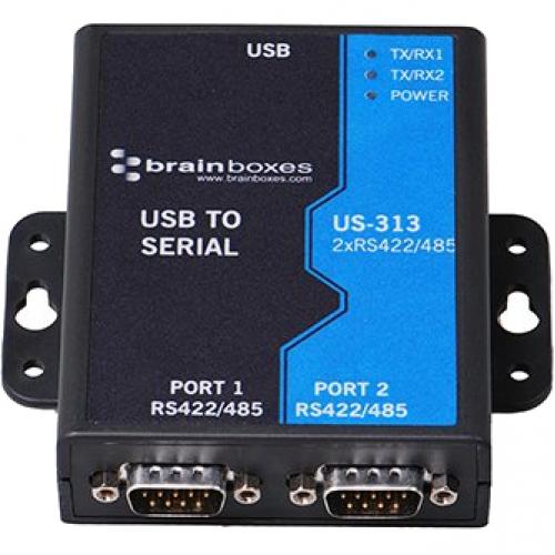 Brainboxes 2 Port RS422/485 USB To Serial Adapter Alternate-Image2/500
