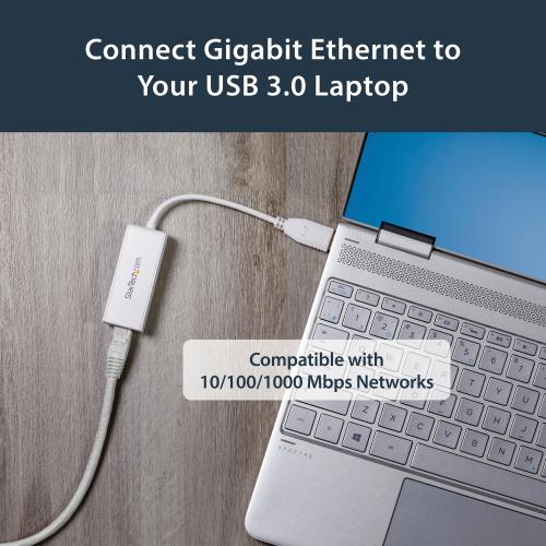 StarTech.com USB To Ethernet Adapter, USB 3.0 To 10/100/1000 Gigabit Ethernet LAN Adapter, USB To RJ45 Adapter, TAA Compliant Alternate-Image2/500