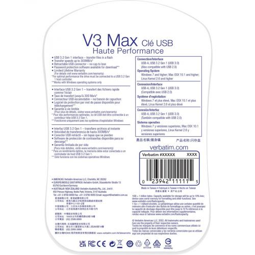 Verbatim 64GB Store 'n' Go V3 Max USB 3.0 Flash Drive   Blue Alternate-Image2/500