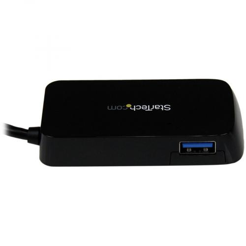 StarTech.com Portable 4 Port SuperSpeed Mini USB 3.0 Hub   5Gbps   Black Alternate-Image2/500