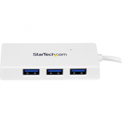 StarTech.com Portable 4 Port SuperSpeed Mini USB 3.0 Hub   5Gbps   White Alternate-Image2/500