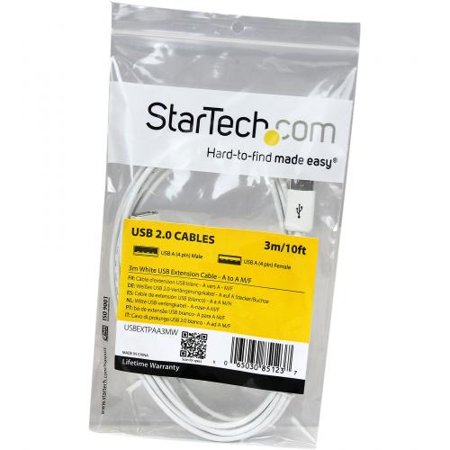 StarTech.com 3m White USB 2.0 Extension Cable A To A   M/F Alternate-Image2/500