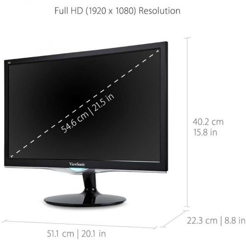 22" 1080p 2ms Monitor With HDMI, VGA And DVI Alternate-Image2/500