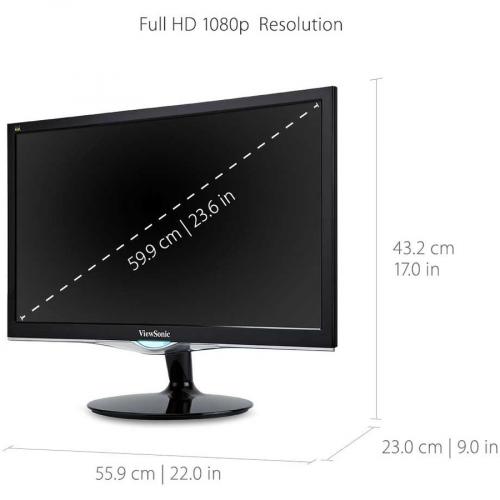 ViewSonic VX2452MH 24 Inch 2ms 60Hz 1080p Gaming Monitor With HDMI DVI And VGA Inputs Alternate-Image2/500