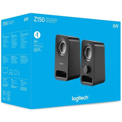 Logitech Multimedia Speakers Z150 With Clear Stereo Sound (Midnight Black, 3W RMS) Alternate-Image2/500
