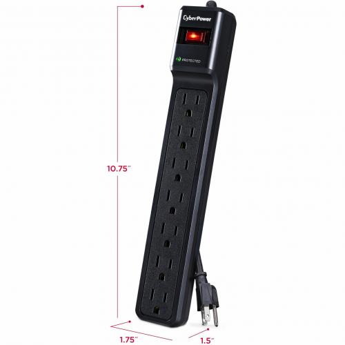 CyberPower CSB7012 Essential 7   Outlet Surge With 1500 J Alternate-Image2/500