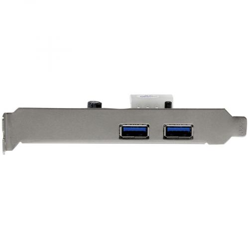 StarTech.com 2 Port PCI Express (PCIe) SuperSpeed USB 3.0 Card Adapter With UASP   5Gbps   LP4 Power Alternate-Image2/500