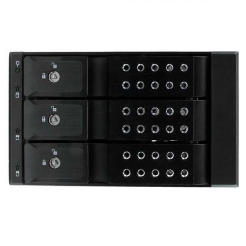 StarTech.com 3 Bay Aluminum Trayless Hot Swap Mobile Rack Backplane For 3.5in SAS II/SATA III   6 Gbps HDD Alternate-Image2/500