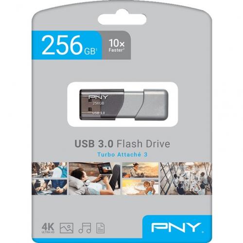 PNY 256GB Turbo 3.0 USB 3.0 (3.1 Gen 1) Type A Flash Drive Alternate-Image2/500