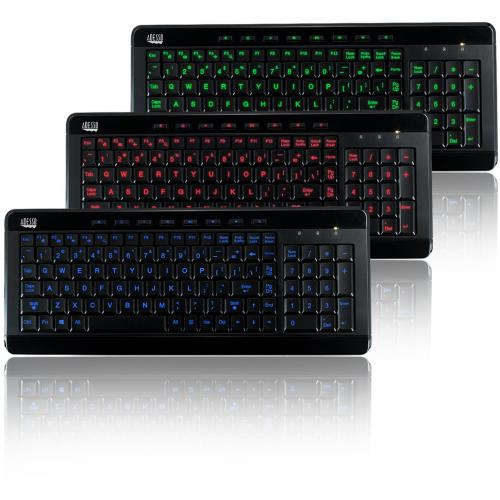 Adesso 3 Color Illuminated Compact Multimedia Keyboard Alternate-Image2/500