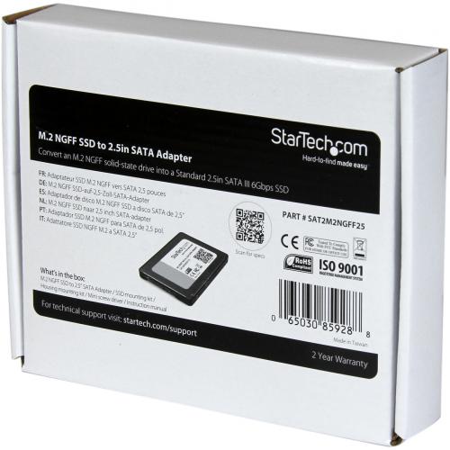 StarTech.com M.2 SSD To 2.5in SATA III Adapter   M.2 Solid State Drive Converter With Protective Housing Alternate-Image2/500