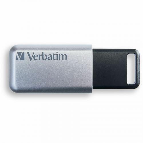 Verbatim 64GB Store 'n' Go Secure Pro USB 3.0 Flash Drive With AES 256 Hardware Encryption   Silver Alternate-Image2/500