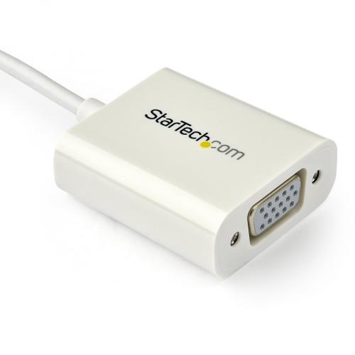 StarTech.com USB C To VGA Adapter   White   Thunderbolt 3 Compatible   USB C Adapter   USB Type C To VGA Dongle Converter Alternate-Image2/500