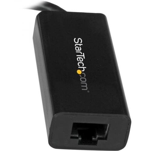 StarTech.com USB C To Gigabit Ethernet Adapter   Thunderbolt 3   10/100/1000Mbps   Black Alternate-Image2/500