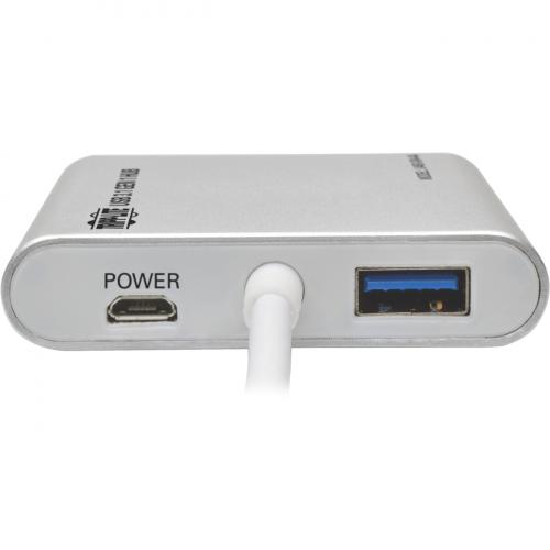 Tripp Lite By Eaton 4 Port USB C Hub, USB 3.x (5Gbps), 4x USB A Ports, USB Micro B Power Input, Silver Alternate-Image2/500