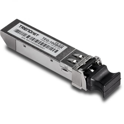TRENDnet 10GBASE SR SFP+ Multi Mode LC Module, TEG 10GBSR, Supports Distances Up To 300m (984 Feet), Hot Pluggable Fiber SFP+ Transceiver, 850nm Wavelength, Lifetime Protection, Silver Alternate-Image2/500