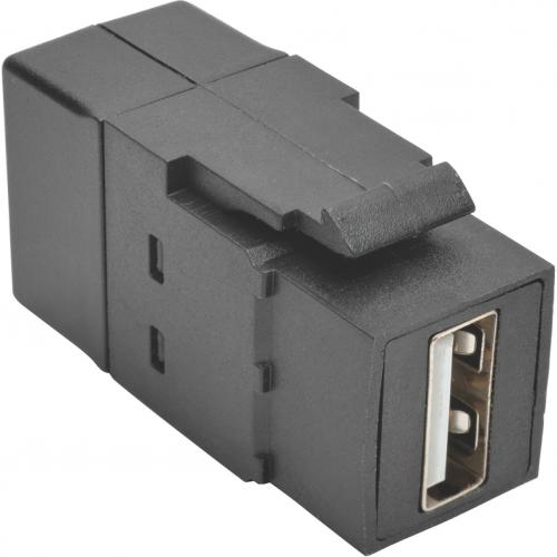 Tripp Lite By Eaton USB 2.0 All In One Keystone/Panel Mount Coupler (F/F), Black Alternate-Image2/500