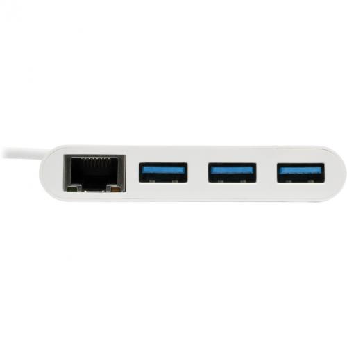 Tripp Lite By Eaton 3 Port USB 3.x (5Gbps) Hub With LAN Port, USB C To 3x USB A Ports And Gigabit Ethernet, White Alternate-Image2/500