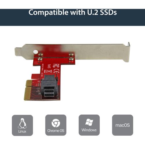 StarTech.com X4 PCI Express To SFF 8643 Adapter For PCIe NVMe U.2 SSD   PCI Express 2.5" NVM Express SSD Adapter Alternate-Image2/500