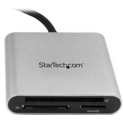 StarTech.com USB 3.0 Flash Memory Multi Card Reader / Writer With USB C   SD MicroSD And CompactFlash Card Reader W/ Integrated USB C Cable Alternate-Image2/500