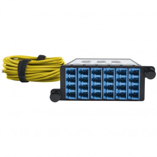 Tripp Lite By Eaton 40/100Gb Fiber Breakout Cassette With Built In MTP Cables, 40Gb To 4 X 10Gb, 100Gb To 4 X 25Gb, (x3) 8 Fiber Singlemode MTP/MPO To (x12) LC Duplex 9/125 Alternate-Image2/500
