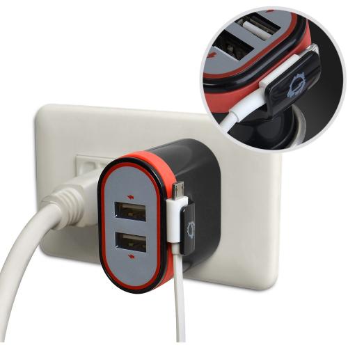 FAST CHARGING USB WALL CHARGER & CAR CHARGER BUNDLE PACK   WHITE Alternate-Image2/500