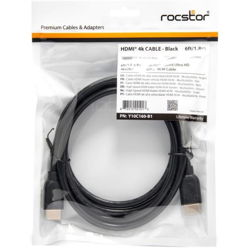 Rocstor Premium 6 Ft 4K High Speed HDMI To HDMI M/M Cable Alternate-Image2/500