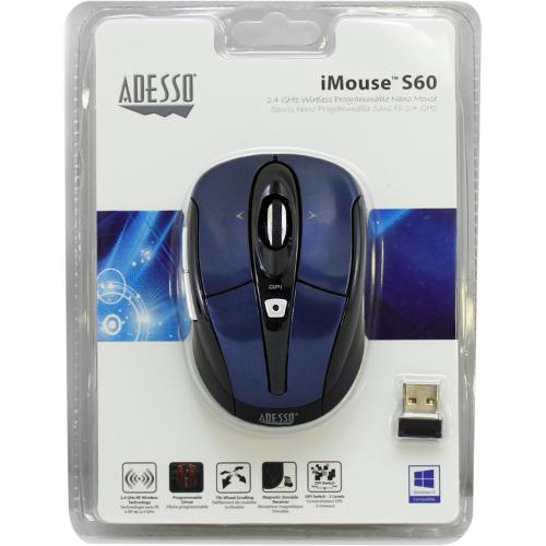 Adesso IMouse S60L   2.4 GHz Wireless Programmable Nano Mouse Alternate-Image2/500