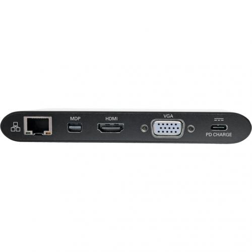 Tripp Lite USB C Docking Station 4k USB Hub HDMI VGA MDP Gbe Charging Black, USB Type C, USB C, USB Type C Alternate-Image2/500
