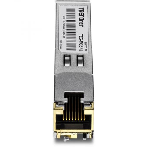 TRENDnet SFP To RJ45 1000BASE T Copper SFP Module; TEG MGBRJ; 100m (328 Ft.); RJ45 Connector; Hot Pluggable; Supports Data Rates Up To 1.25Gbps; IEEE 802.3ab Gigabit Ethernet; Lifetime Protection Alternate-Image2/500