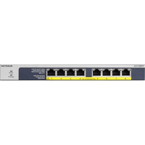 Netgear 8 Port Gigabit Ethernet PoE+ Unmanaged Switch (GS108PP) Alternate-Image2/500