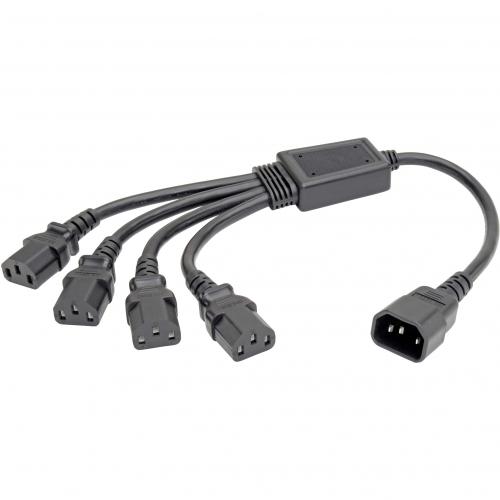 Eaton Tripp Lite Series Power Cord Splitter, C14 To 4xC13 PDU Style   10A, 250V, 18 AWG, 18 In. (45.72 Cm), Black Alternate-Image2/500