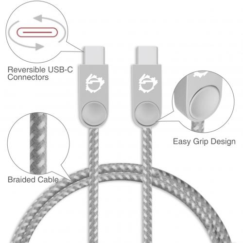 SIIG Zinc Alloy USB C To USB C Charging & Sync Braided Cable   3.3ft, 2 Pack Alternate-Image2/500