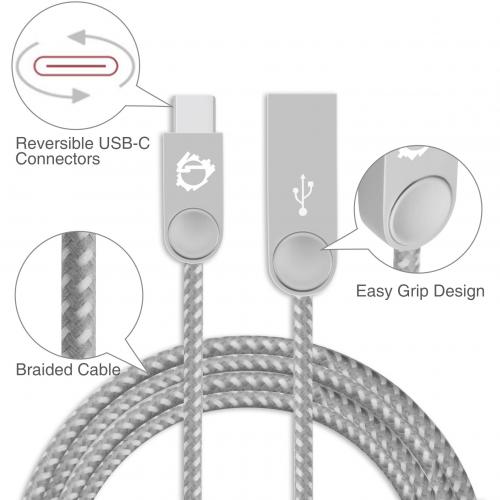 SIIG Zinc Alloy USB C To USB A Charging & Sync Braided Cable   3.3ft, 2 Pack Alternate-Image2/500