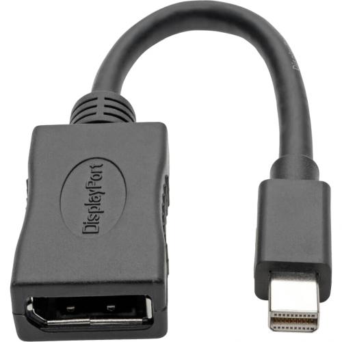 Eaton Tripp Lite Series Keyspan Mini DisplayPort To DisplayPort Adapter, 4K 60 Hz, Black (M/F), 6 In. (15.24 Cm) Alternate-Image2/500
