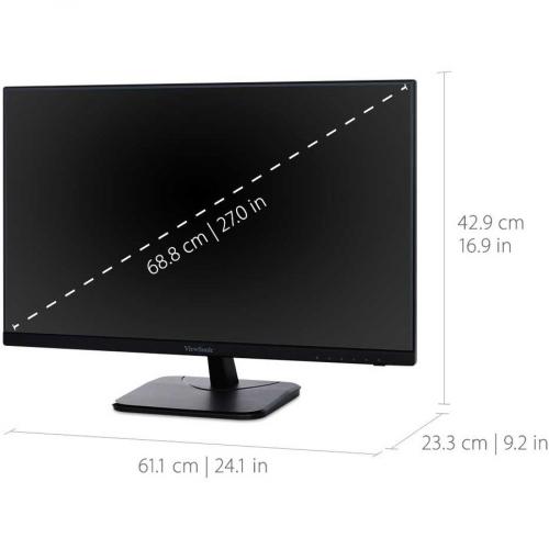 ViewSonic VA2756 MHD 27 Inch IPS 1080p Monitor With Ultra Thin Bezels, HDMI, DisplayPort And VGA Inputs For Home And Office Alternate-Image2/500
