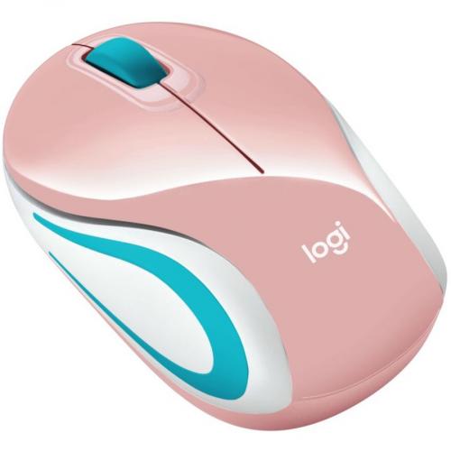 Logitech Wireless Mini Mouse M187 Ultra Portable, 2.4 GHz With USB Receiver, 1000 DPI Optical Tracking, 3 Buttons, PC / Mac / Laptop   Blossom Alternate-Image2/500