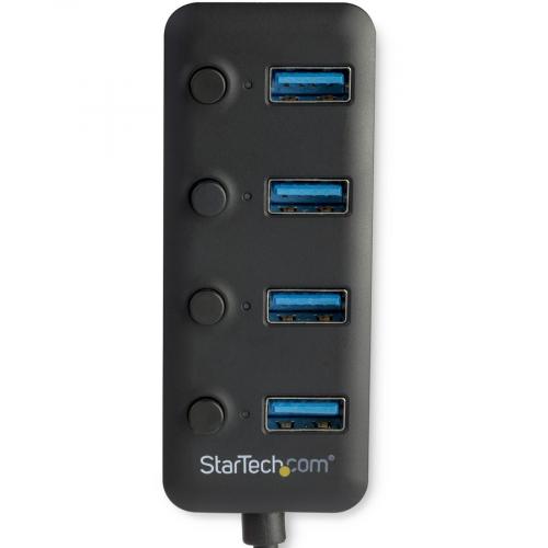 StarTech.com 4 Port USB 3.0 Hub   USB Type A To 4x USB A With Individual On/Off Port Switches   SuperSpeed 5Gbps USB 3.2 Gen 1   Bus Power Alternate-Image2/500