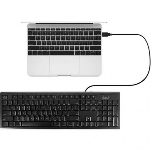 Macally Black 104 Key Full Size USB Keyboard For Mac Alternate-Image2/500