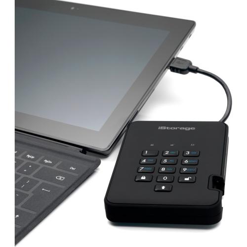 IStorage DiskAshur2 HDD 4 TB | Secure Portable Hard Drive | Password Protected | Dust/Water Resistant | Hardware Encryption IS DA2 256 4000 B Alternate-Image2/500