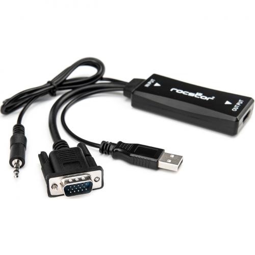 Rocstor VGA To HDMI M/F ADAP W/USB Audio & PWR Alternate-Image2/500